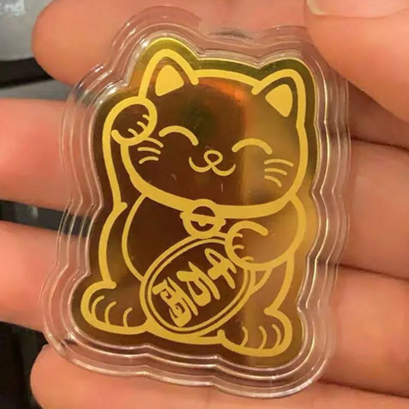 

Gold Foil Lucky Cat Mobile Phone Decoration Sticker Au999.9 Gold Lucky Cat Gold Patch Phone Decoration New Year Gift Phone Patch