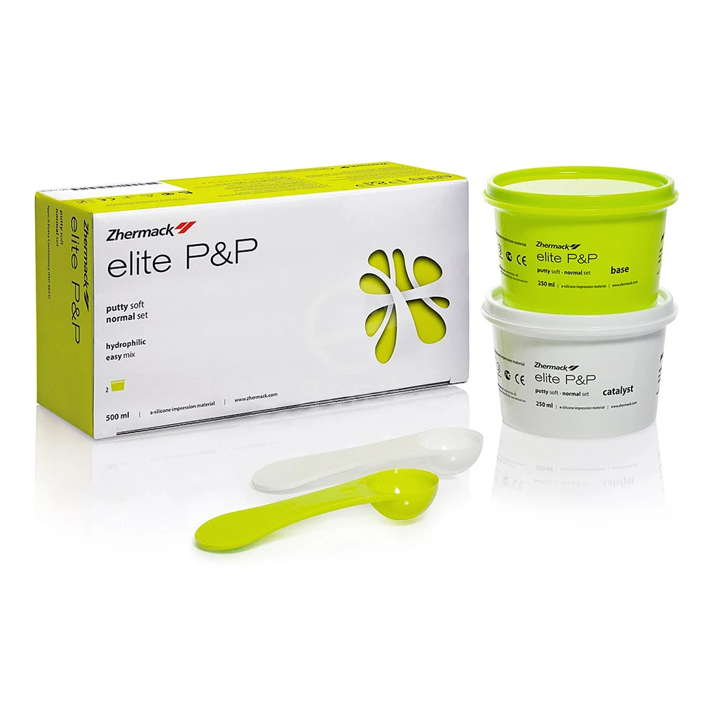 Zhermack-Kit de impresión Dental, Material de silicona, producto Zermack, masilla suave, cuerpo Regular hidrofílico, Elite P & P