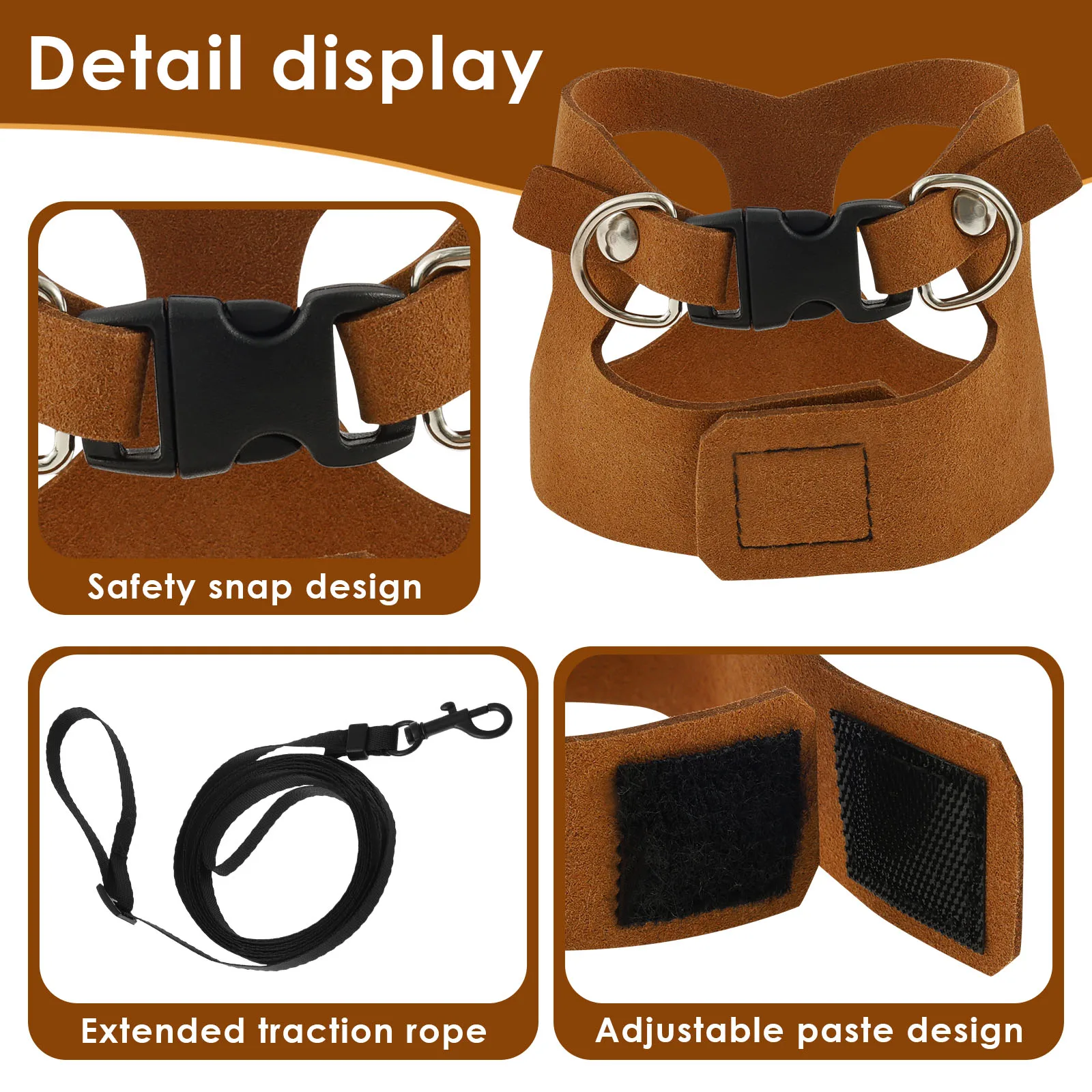 Lizard Harness Set - Adjustable Leash for Bearded Dragons  Reptiles