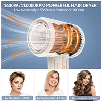 Sèche-cheveux ionique électrique 5 en 1, haute vitesse, sans lame, ion négatif, professionnel, 1,8 m, sèche-cheveux super sans lame 2