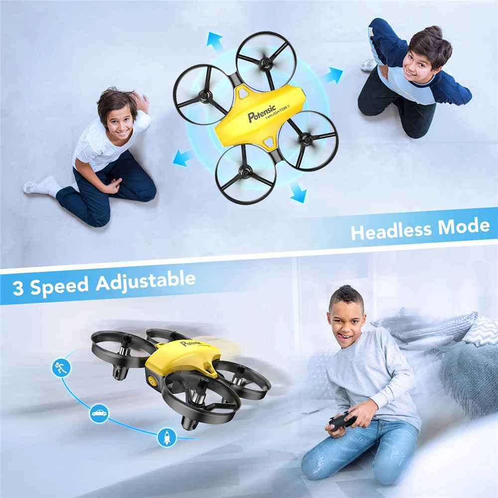 Potensic A20 Yellow Mini Drone Indoor RC Quadcopter 2.4G Remote Control Helicopter Easy to Fly Drone for Kids Boys Toys Gift orb remote control mini quadcopter