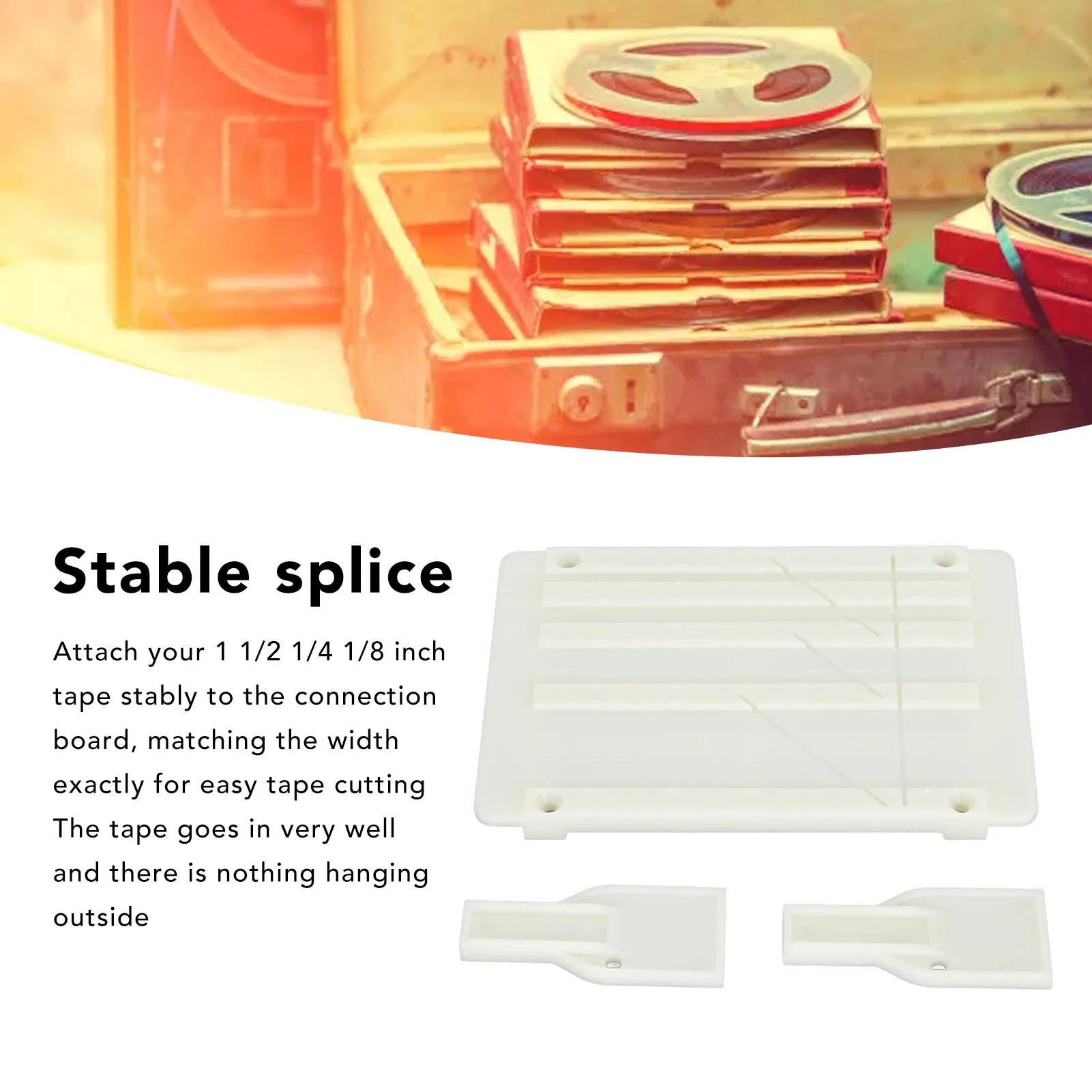 1/4 10 In Tape Splicing Set Open Reel To Reel Tape Splicing Set Professional Compact Adjustable Length for Tape Reel Recorder