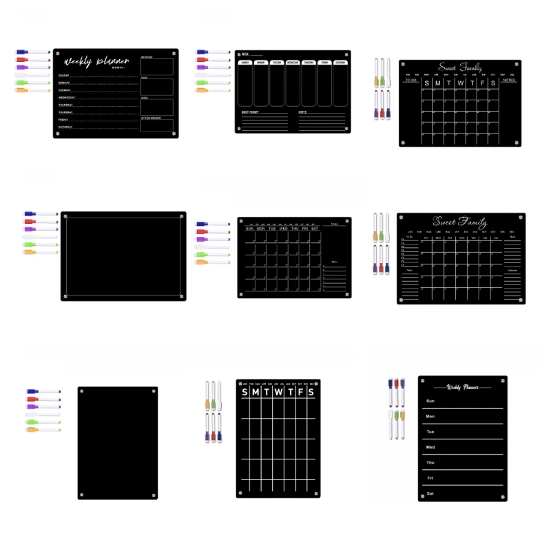 

Magnetic Calendar Chalkboard To-do-list Board for Fridge Grocery Shopping List