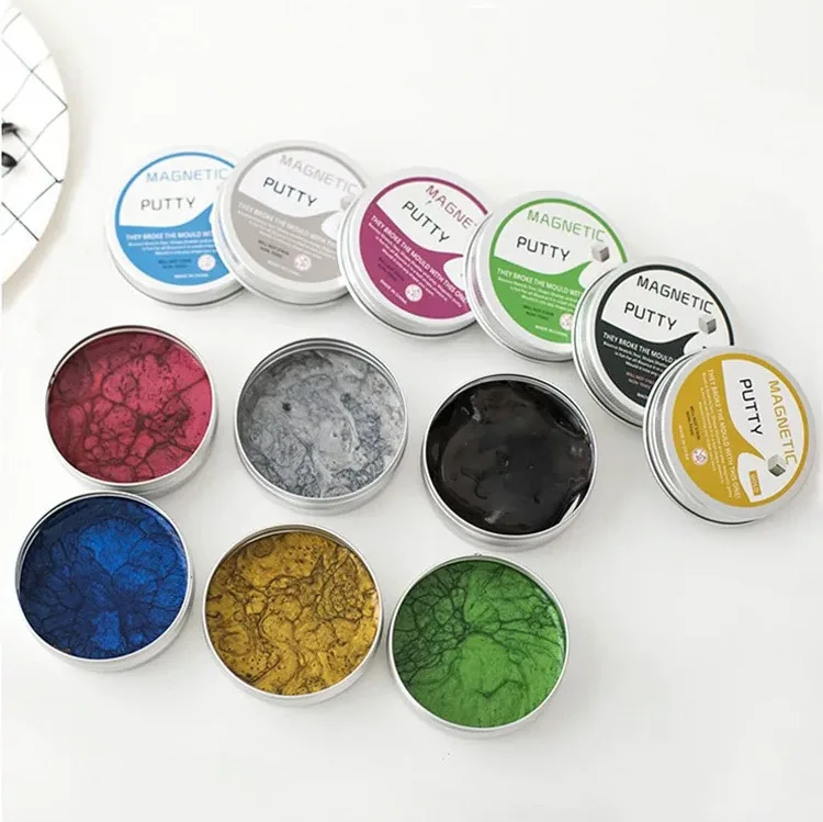 Magnetic DIY Slime Accessories Ferrofluid Magnet Clay Mud Playdough kids toys Plasticine Rubber toys slime kit modelling clay fluffy slime