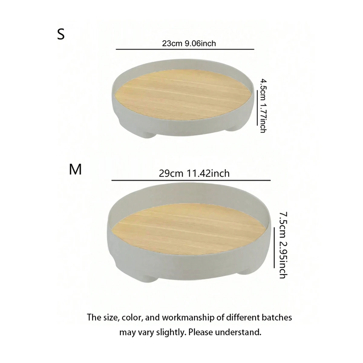 1Pc Scandinavian Wood Storage Tray Household Desktop Sundries Cosmetic Perfume Jewelry Key Plate Home Decorative Round Storage Trays