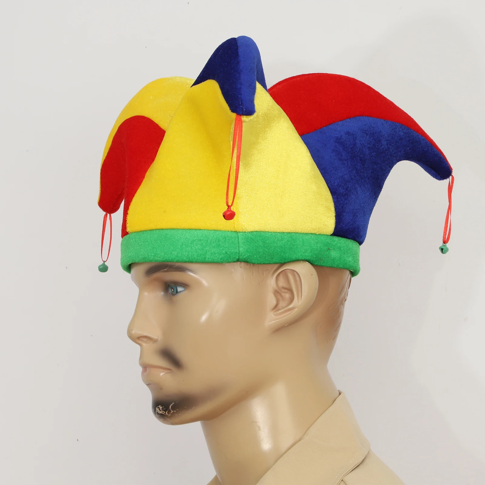 Colorful Clown Hat For Boys Girls Adult Funny Clown Cap with Bells Costume Accessory for Theater Show Themed Party Cosplay Props cosplay hat cosplay prop accessories