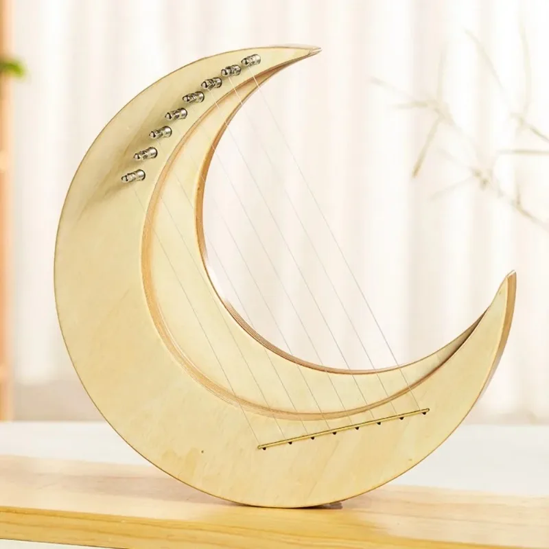 New Portable Harp 8/15-string Lyre Beginner 10-string Lyre Small Harp Unique Art Design Chinese Musical Stringed Instruments