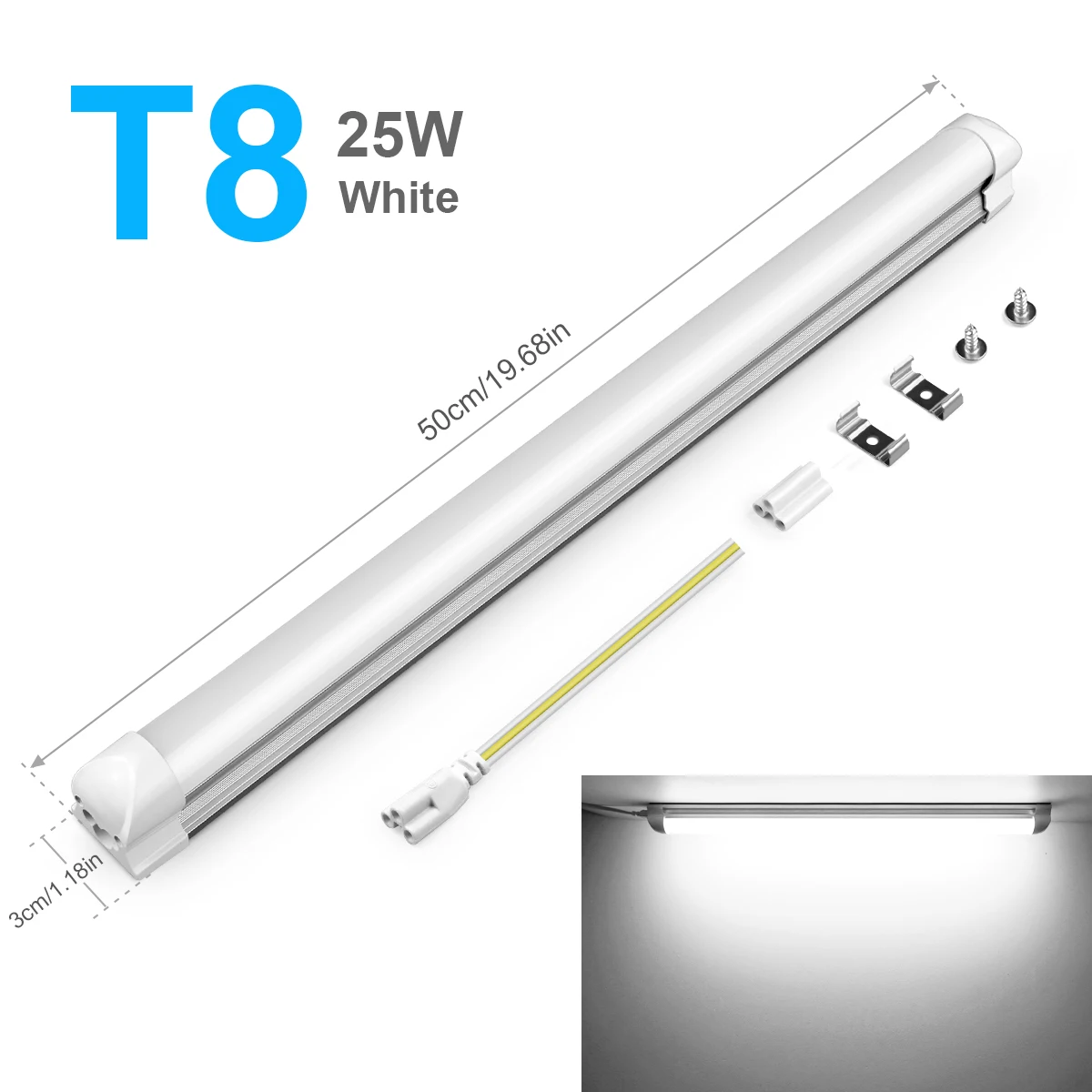 ตัวเลือกสินค้า หลอดไฟ LED อลูมิเนียม T5 T8 50 ซม. 15-25 วัตต์