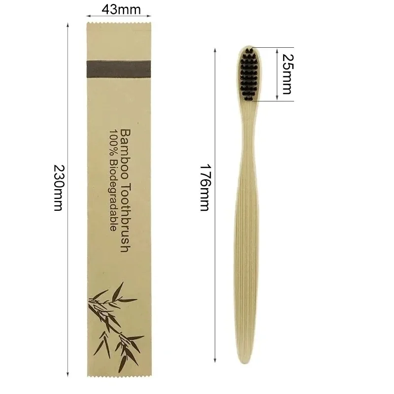 Eco friendly toothbrush Bamboo Resuable Toothbrushes Portable Adult Wooden Soft Tooth Brush for Home Travel Hotel use
