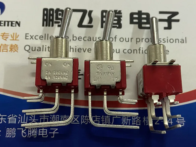 

1PCS Deliwei Dailywell Q11 1MD1T1B4M7QE button switch curved foot 6 feet 2 gears horizontal side dial up and down power toggle