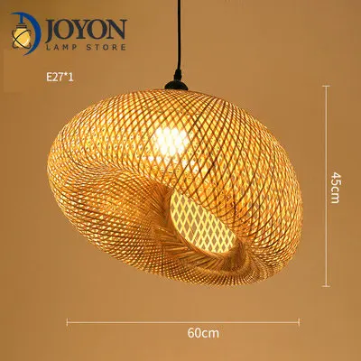 

1Pcs Hand Woven Bamboo Pendant Lights Southeast Asia Dia 45/50/60cm Rattan Wicker Chandelier Dining Rroom Bamboo Art Lamp