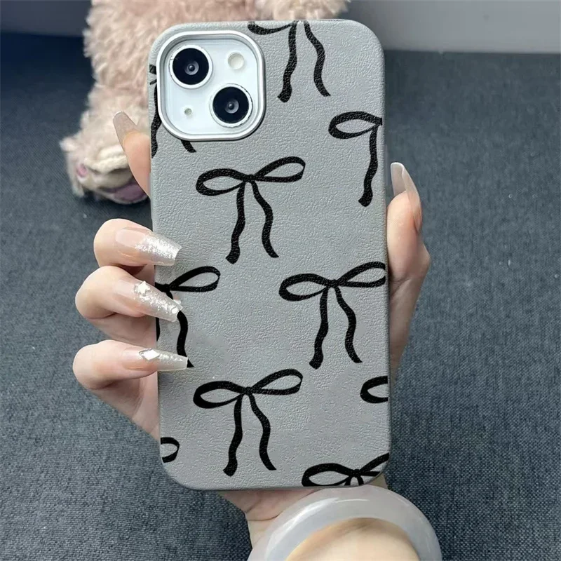 Elegant Black Bow Shockproof Silicone Phone Case