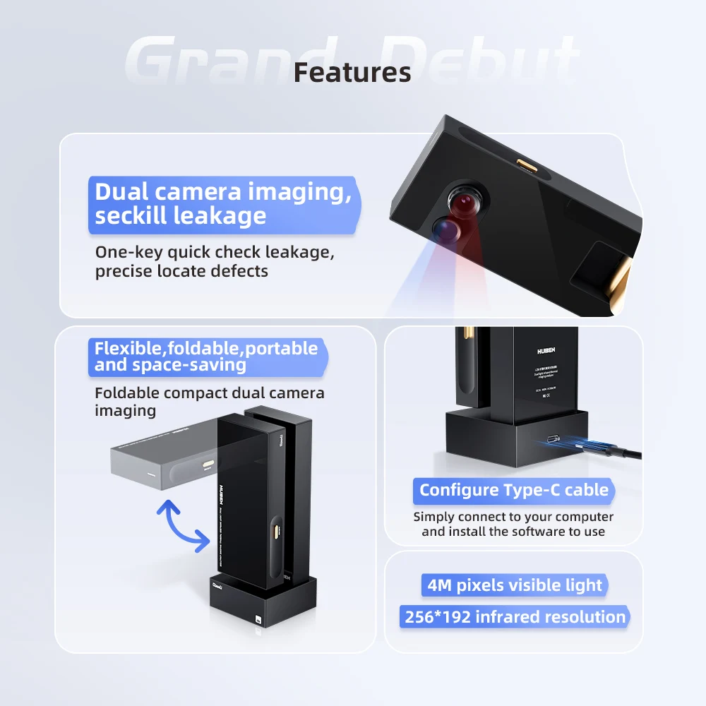 

QIANLI L256 iStele Dual Camera Image Leakage Check Scout for PCB Troubleshoot Motherboard Repair Fault Diagnosis Instrument