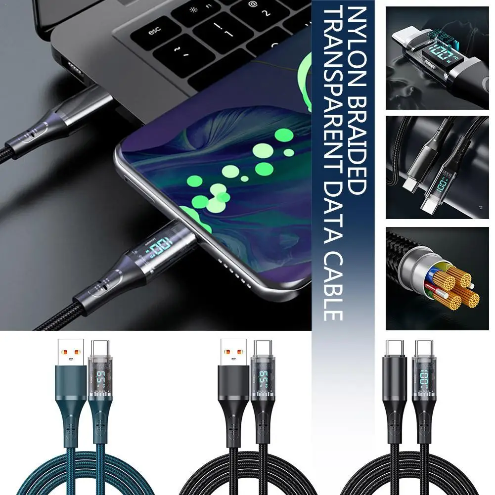 

Кабель Micro USB Type-C, 65 Вт, с поддержкой быстрой зарядки