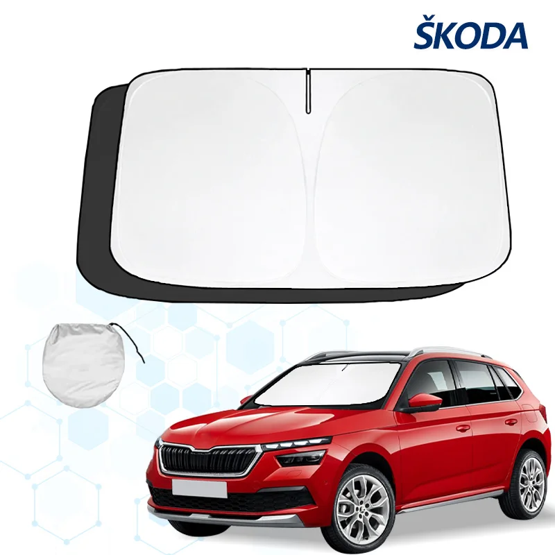 Car Windshield Sun Shade for SKODA KAMIQ Summer Visor Protector Foldable Blocks UV Rays Protection Accessories car sunshade windshield sunshade windshield sun shade