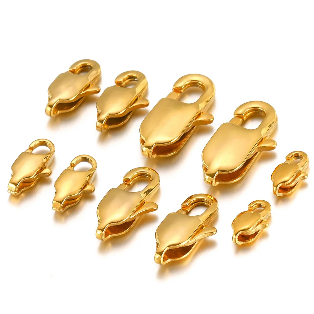 10 Stück hochwertige Karabinerverschlüsse aus Edelstahl, Haken, Endverbinder für DIY-Armbänder, Halsketten, Schmuckherstellung