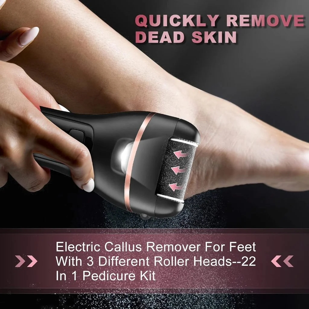 Portable Electric Foot Heel Care Tool Tool Feet Heels Skin Remover Cuticle File Set USB Pedicure For Men Women_voghion.com