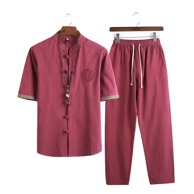 Chinese Dress Martial Arts Clothing Summer Chinese Style Linen Tang Suit Traditional Clothing Men Shorts Tai Chi Uniform