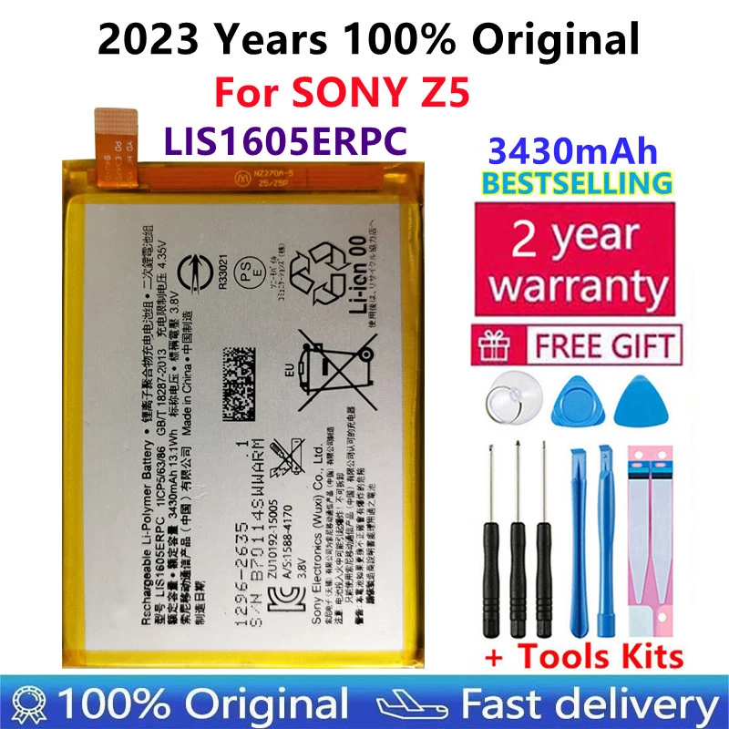 

100% Original 3430mAh LIS1605ERPC Phone Replacement battery For SONY Xperia Z5 Premium Z5P Dual E6883 E6853 batteries Bateria
