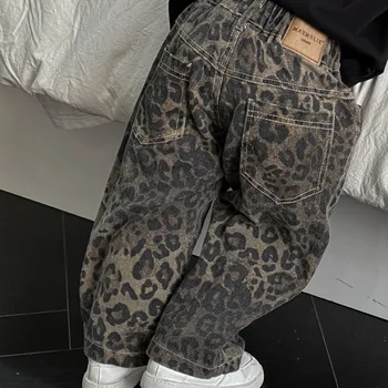 Kids Leopard Denim Pants 1