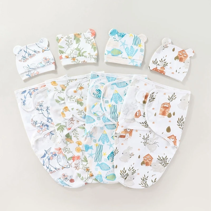 Breathable Sleep Bag with Hat Baby Sleeping Bags Bags Boy Girl Cotton Wrap Blanket for Newborns Baby Essential