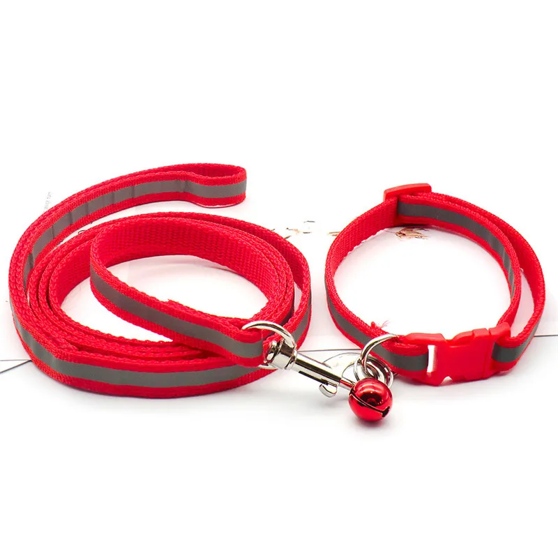 Reflective Pet Leash Kitten and Dog Collar Adjustable Walking Rope Set for Dogs and Cats Go Out Traveling Pet Accessories 