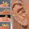 1PC Snake Gecko Piercing Ear Stud Earrings for Women Mini Delicate CZ Helix Tragus Helix Lobe Daith Body Stainless Steel Jewelry 1