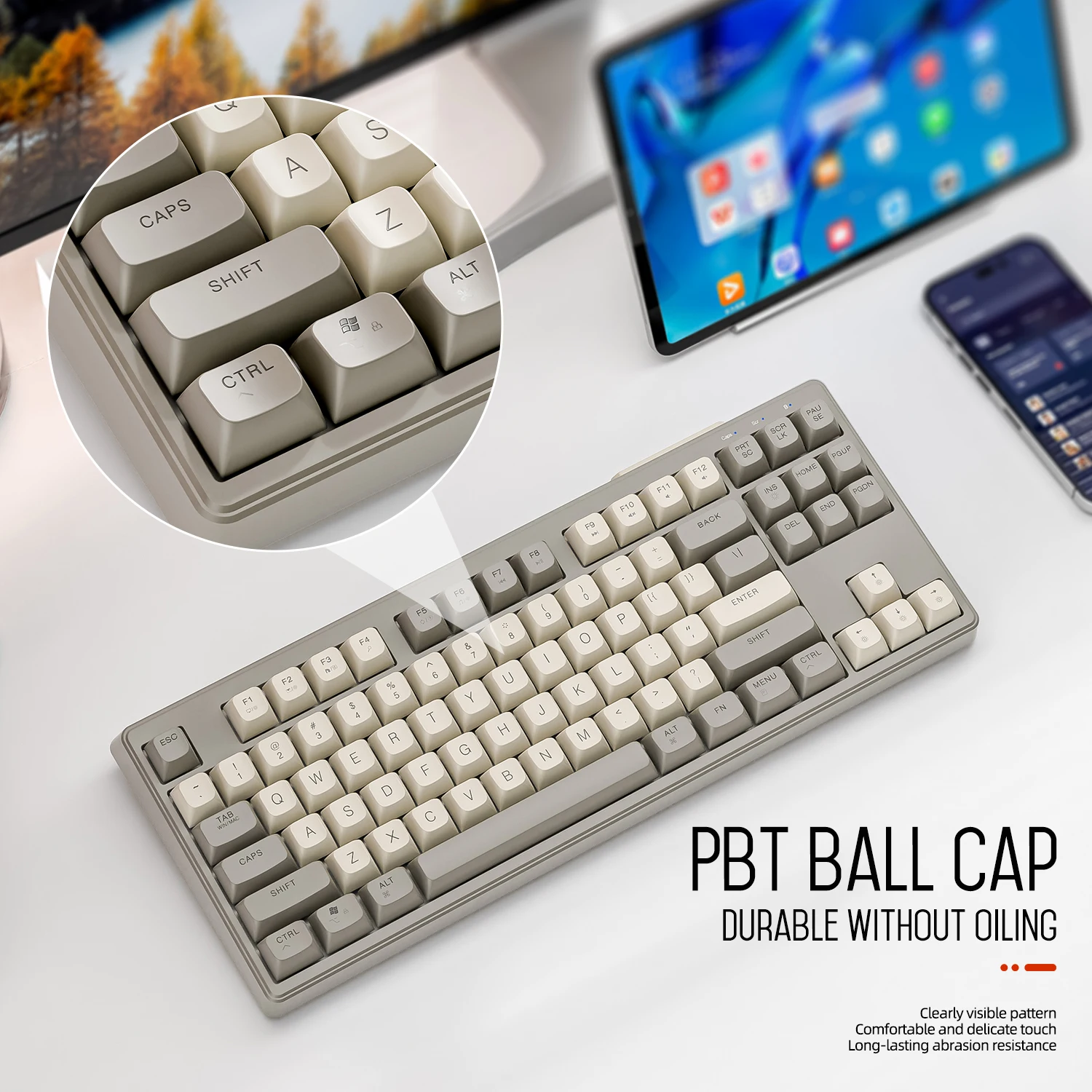 M87 무선 키보드 및 마우스 콤보, Bluetooth 듀얼 모드, PBT, 백라이트, 조용한 사무용 게임용 충전식 키보드 마우스 키트