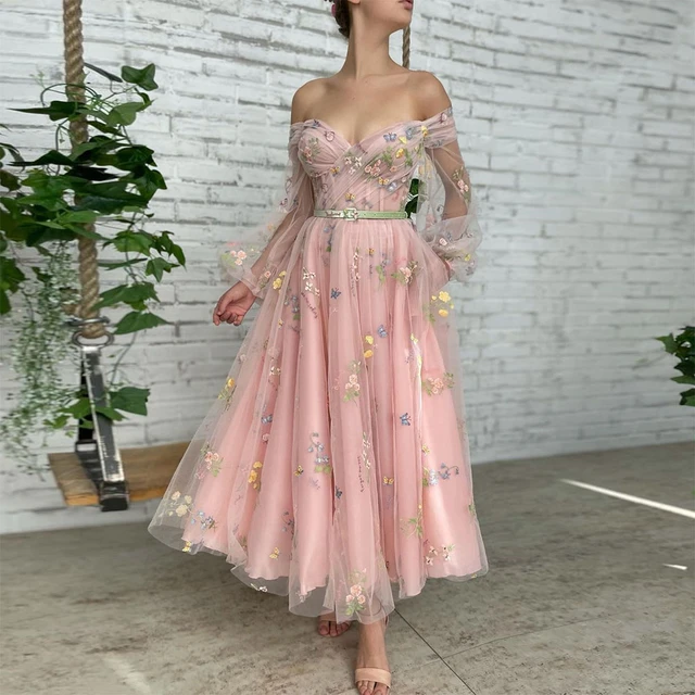 Vestido De Festa Pontilhado Rosa De Alta Qualidade, Roupa Para