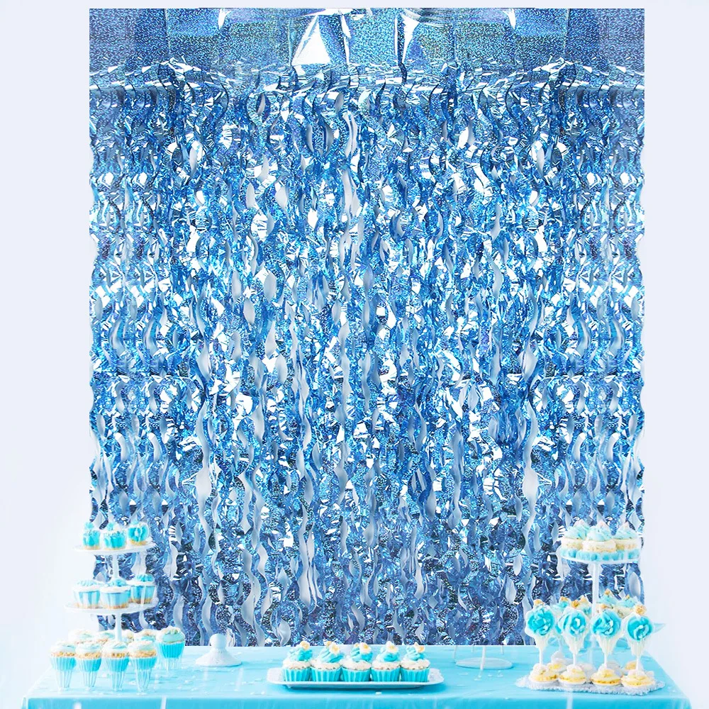 Aqua Fantasy Tassel Rain Curtain - Shimmering Ocean-Themed Wall Decor