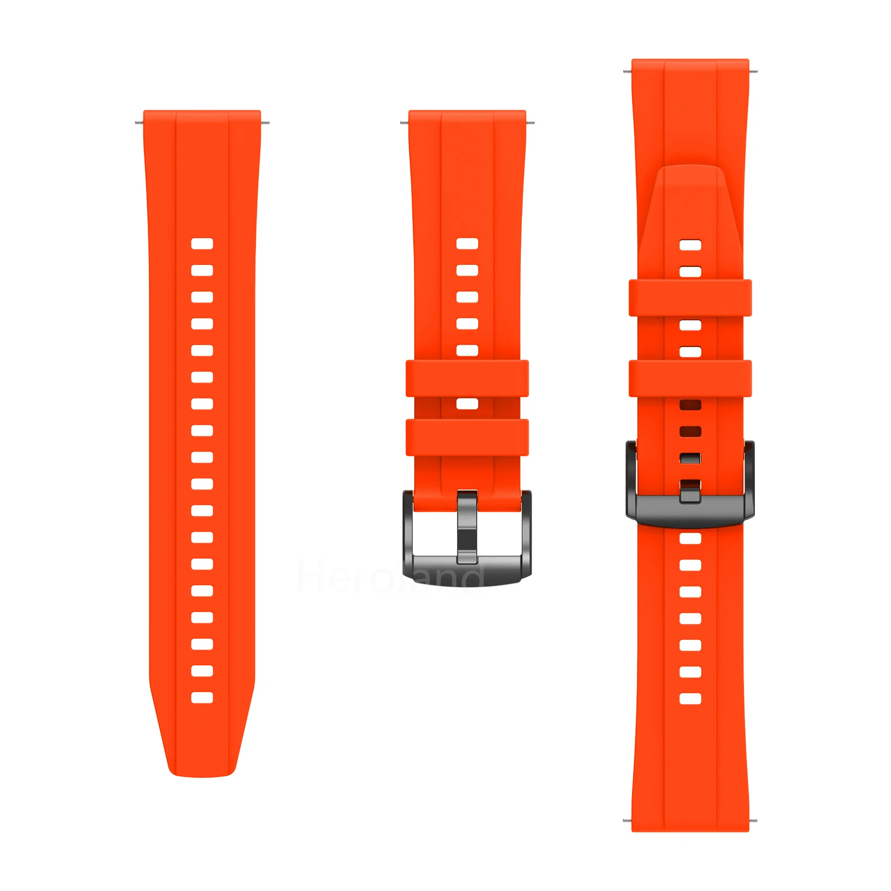 Silicone 22mm Watchband with Matching Case in Various Colors