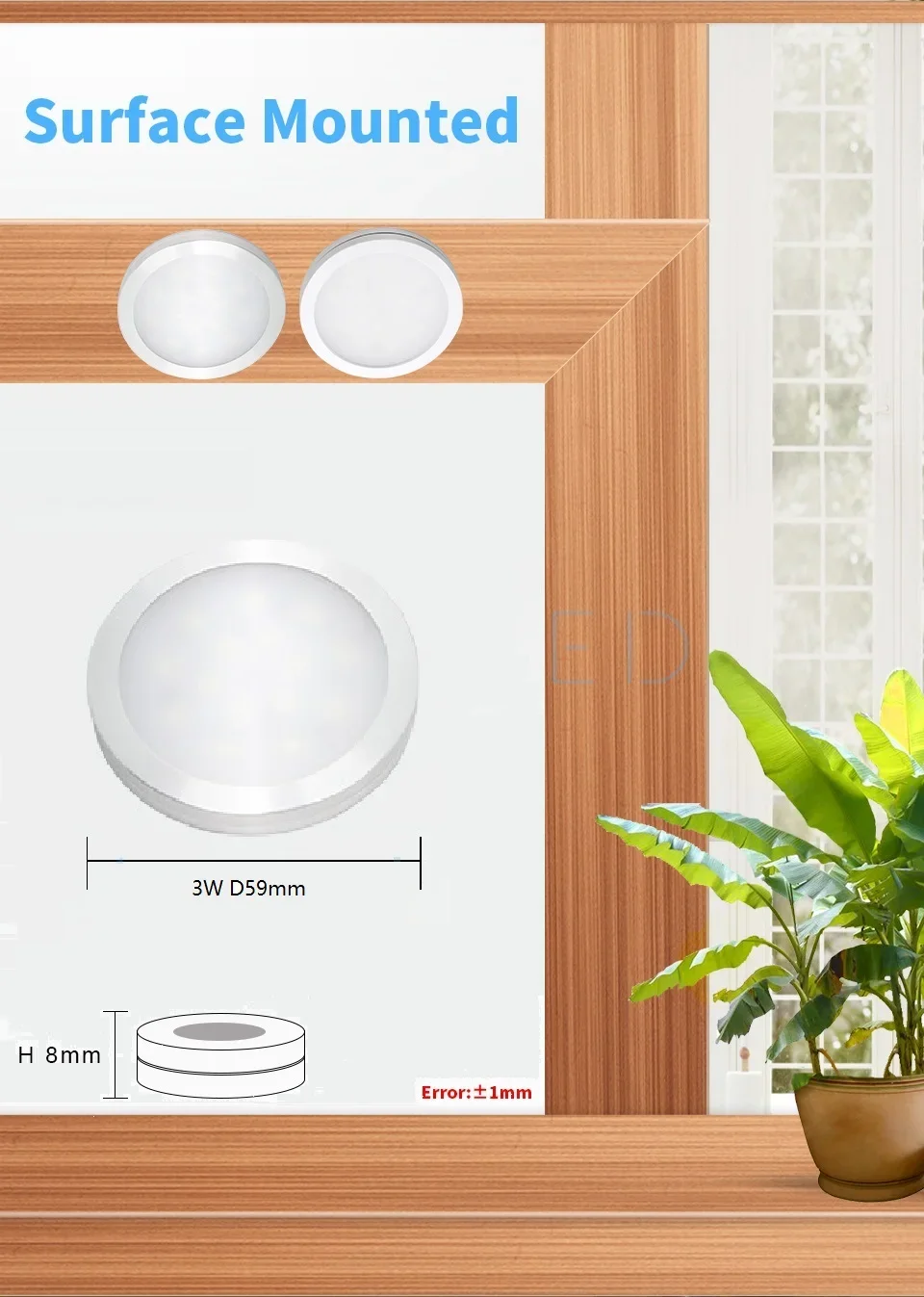 Description Picture 2 of itemSmall Micro USB LED spotlight 5V 8mm, wine cabinet, hotel restaurant cabinet, glass cabinet