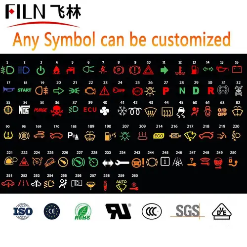 FILN LED 블랙 하우징, 레드, 옐로우, 화이트, 블루, 그린, 12V 표시등, 20cm 케이블 포함, 8mm 2
