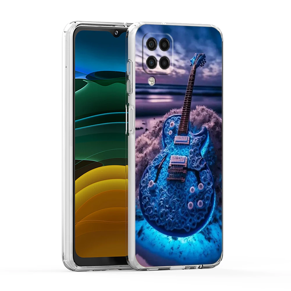 Gitarre musik kunst fall für samsung galaxy a13 a22 a32 a52 a72 a51 a71 a11 a31 a41 m31 a01 a21s 5g transparente silikonsc halen taschen – Detail 6