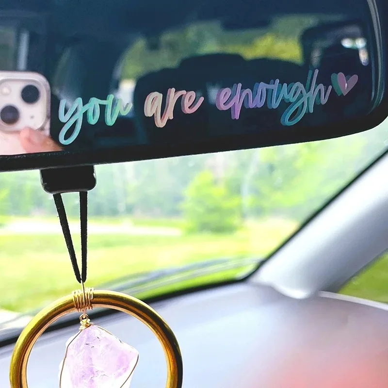 Autocollant de miroir de voiture de princesse de passager, citation  minimaliste, décalcomanies mignonnes d'art de vinyle, décor Girly