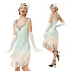 Vintage 1920s Flapper V-neck Double Tassel Dress Great Gatsby Cosplay Costume Cocktail Party Charleston Dance Sequin Dress 2