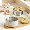350W Egg Cooker Multifunctional Breakfast Machine Auto Power Off Double-layer Food Steamer 304 Stainless Steel Timed Egg Steamer 4