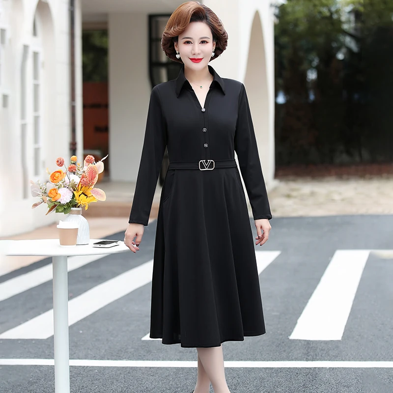 Spring red Shirt Dress Women Plus Size Elegant Slim Long Sleeve Party Dress  Office Lady Fashion Vintage A-Line Dresses - AliExpress