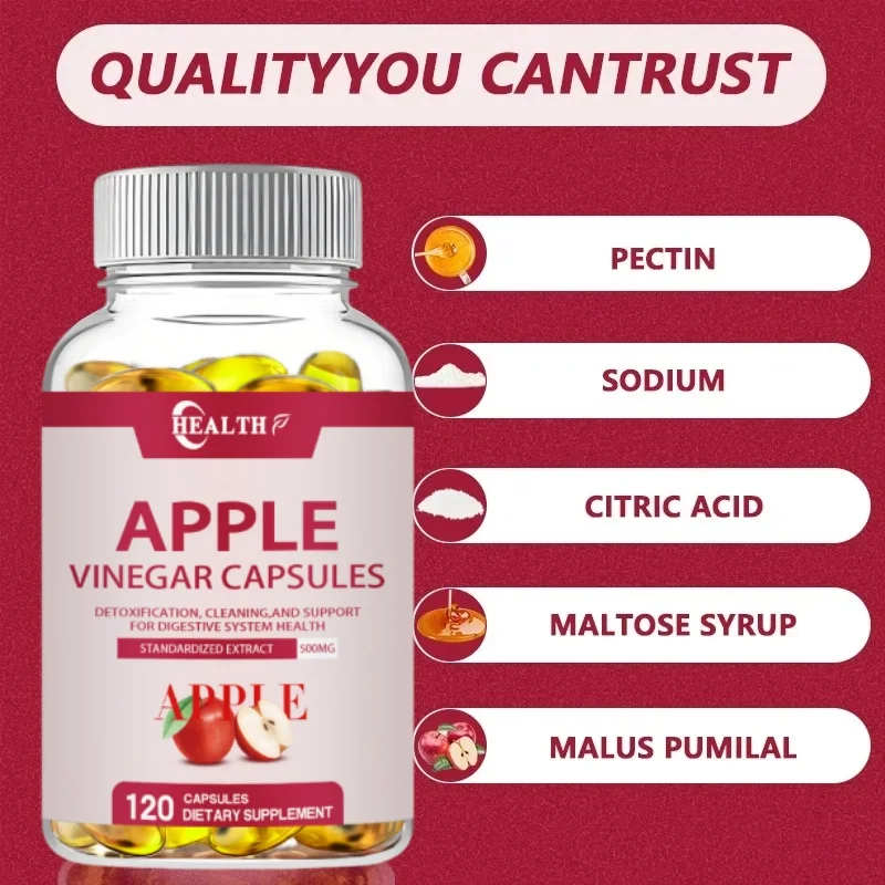 HEALTH Minch Apple Cider Vinegar Capsules Max 400mg Natural Raw with Cinnamon Ginger & Cayenne Pepper Detox Vitamin C Supplement
