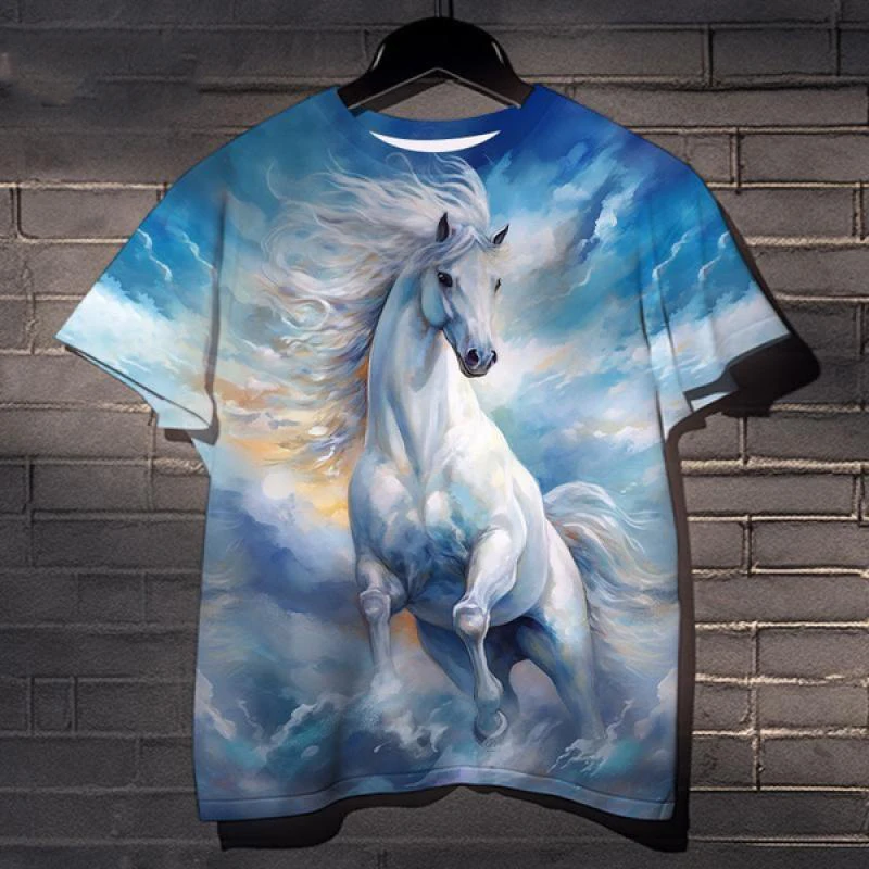 Cool Animal Horse 3D Print T-Shirts Men Casual Short Sleeve T Shirt Hip Hop Streetwear Harajuku Oversized Tees Man Tops Clothing 1