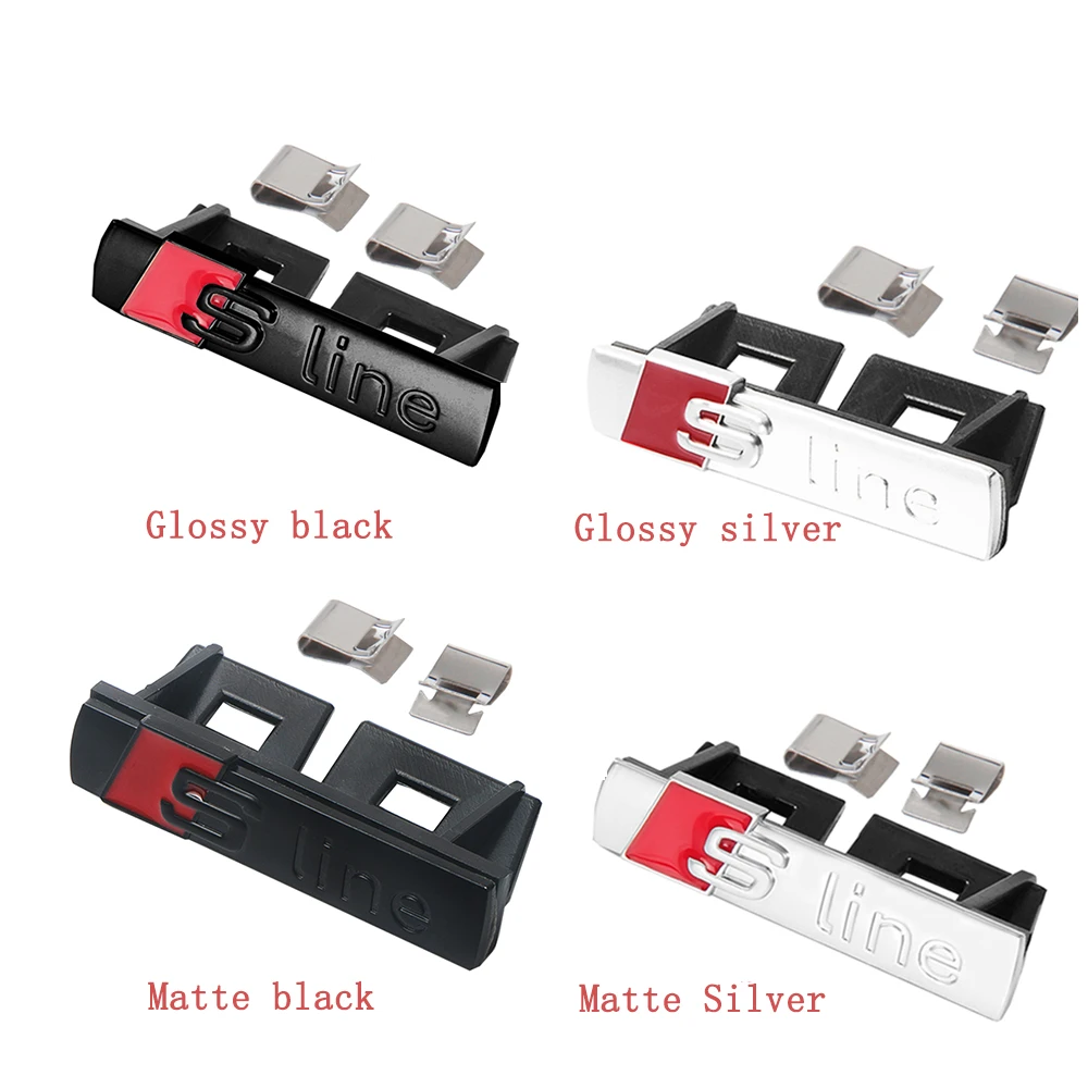 Abs & Metal S Line Grill Emblem Distintivo Griglia Cofano Anteriore Per Audi A3 A4 A5 A6 A7 Q3 Q5 Q7