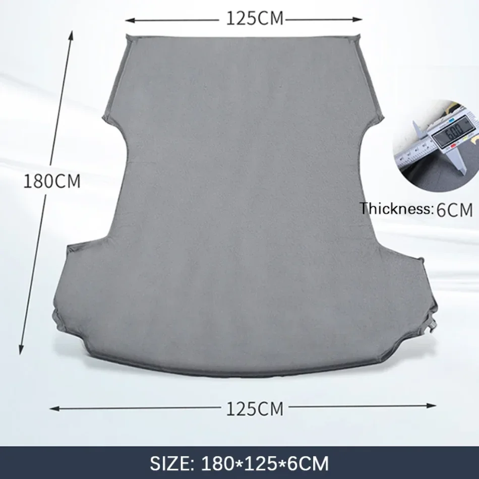 For Tesla Model 3-Model Y-Outdoor Camping Inflatable Air Cushion Suede Cloth Car Travel Bed Accessories