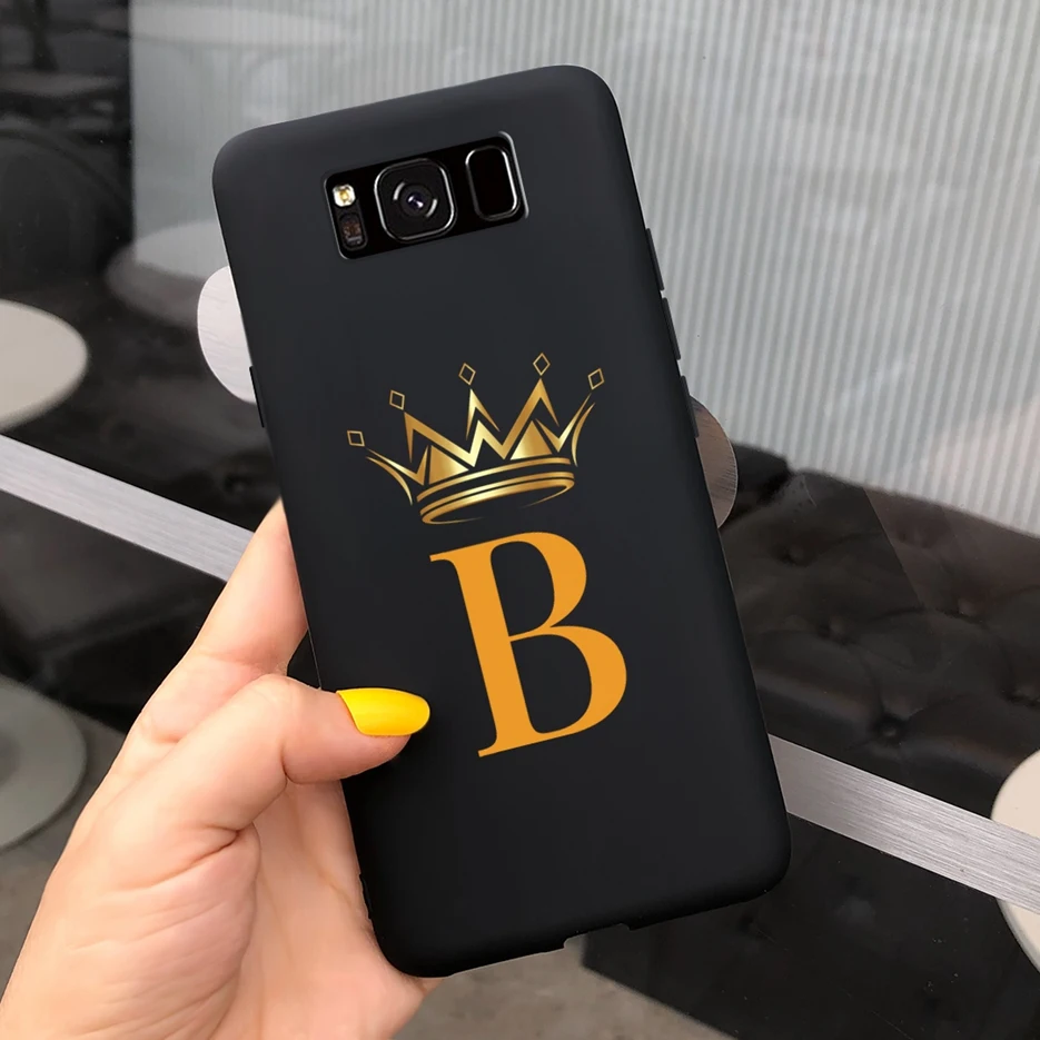 Luxury Crown Letters Soft Silicone Phone Case with Bumper - Elegant Protective Cover