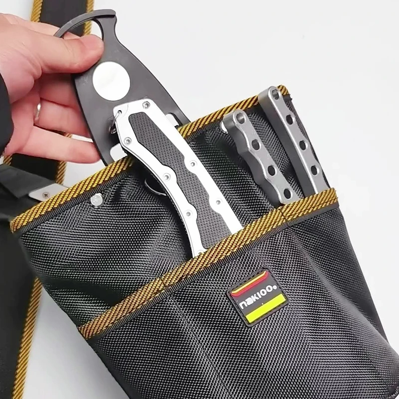 기능성 회전식 버클 공구 가방: 손톱과 나사를 빠르게 정리할 수 있는 옥스포드 소재 허리 가방