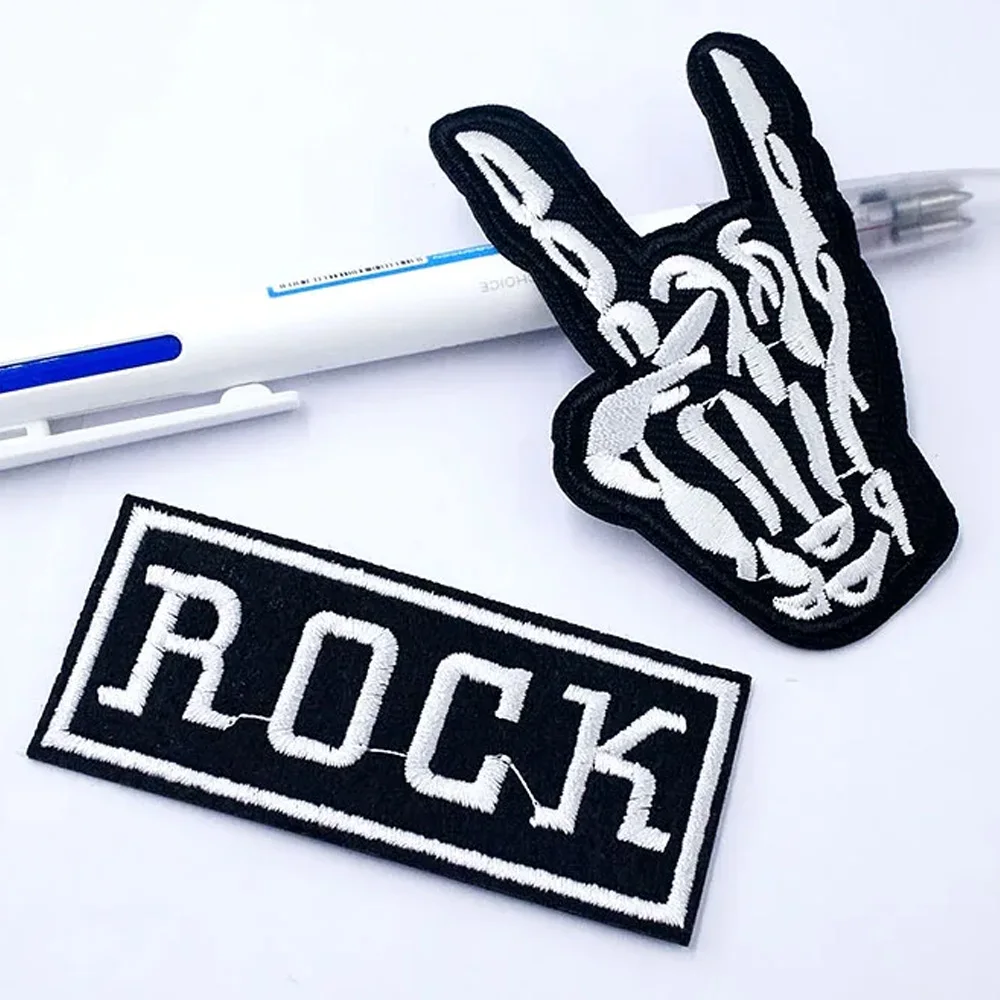 Rock Punk Iron-On Patch for Clothing - Heavy Metal Style Decorative Applique