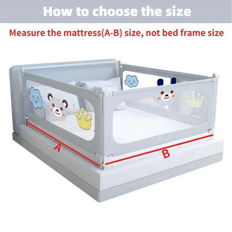 IMBABY Adjustable Baby Bed Rail Anti Fall Safety Barrier for Toddler Cribs Beds Portable Bedside Protector Secure Easy Install bed barrier