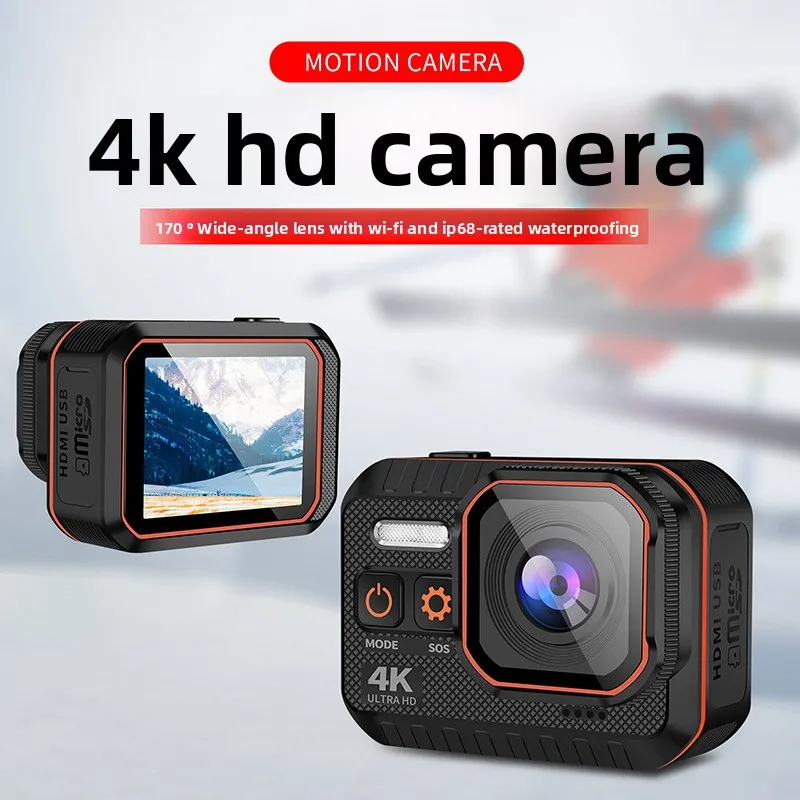 아웃도어 애호가용 4K 디지털 카메라 울트라 HD 액션 카메라 방수 바디 스포츠 DV 휴대용 야외 캠코더