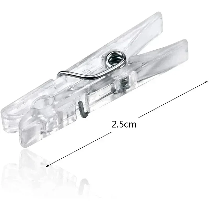 200/50PCS 미니 사진 클립 투명 봄 클립 플라스틱 수건 클램프 Clothespin DIY 장식품 사진 벽 홈 장식 용품