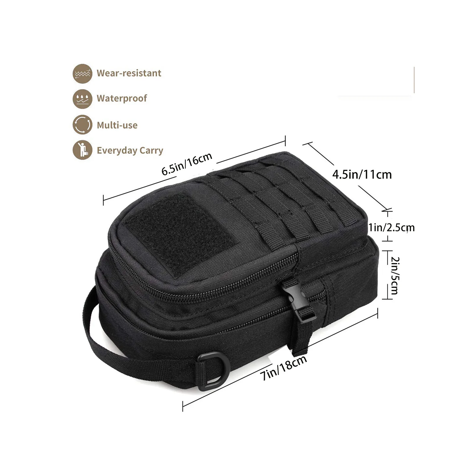 Compact Polyester Tactical Waist Bag for Hiking and Camping