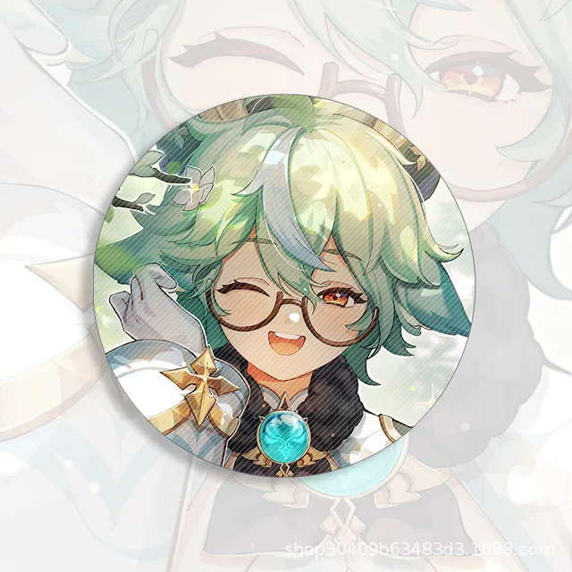 58mm Game Genshin Impact Brooch Pin Xiao Kaedehara Ayaka Baal Raiden Shogun Cosplay Badge Accessories For Clothes Backpack Gift 11